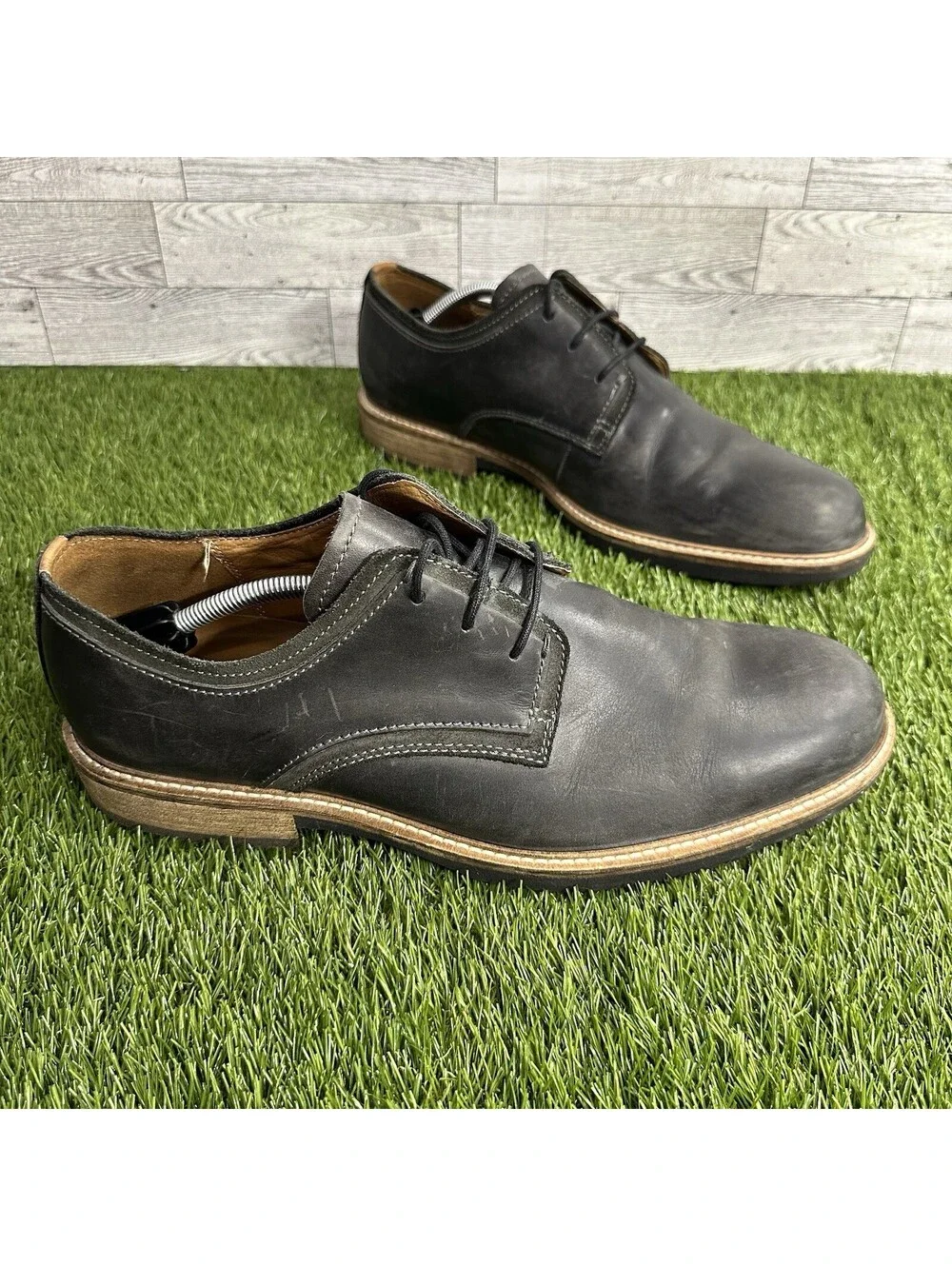 Ecco Kenton Men's Sz 11 / EU 45 Plain Toe Tie Oxford Shoes Slate Gray